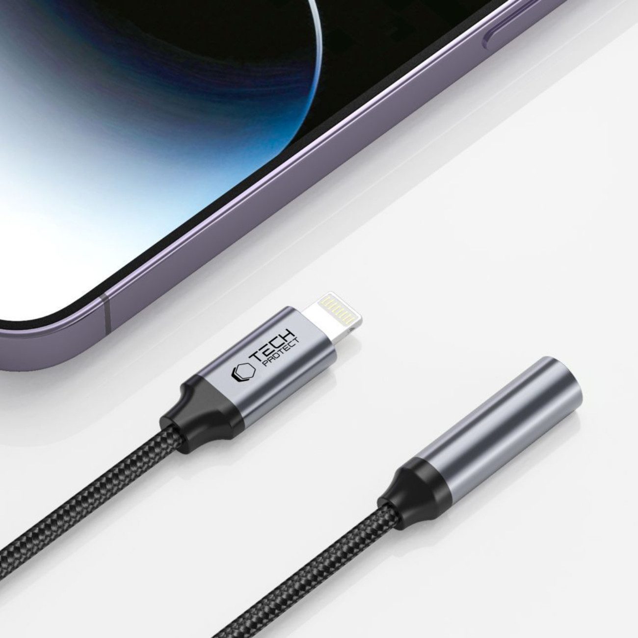 TECH PROTECT UltraBoost Audio-Adapter Kompatibel mit iPhone (Kabel) zu 3,5-mm-Klinke, Robuster Audioadapter für iPhone-Geräte