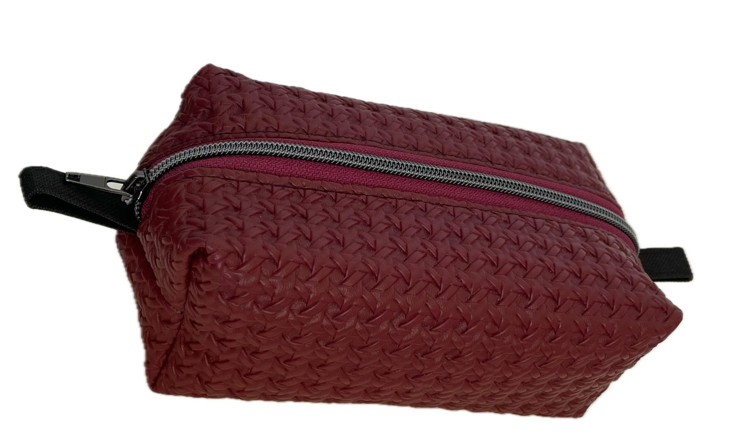 Ammerkind Kosmetiktasche Kosmetiktasche (Boxie Bag) aus optisch geflochtenem Kunstleder, Handarbeit aus Deutschland