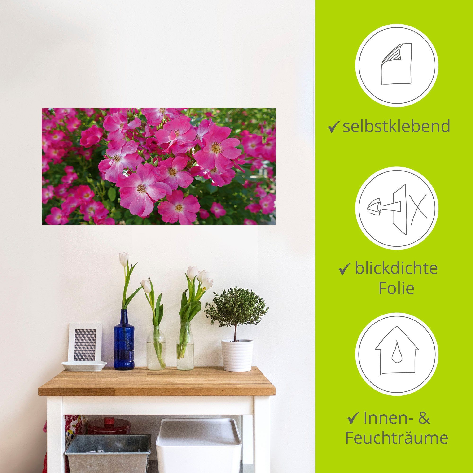 Blütenträume Artland oder Größen in Wandbild Poster St), Leinwandbild, Pink, versch. als in Alubild, (1 Blumenbilder Wandaufkleber