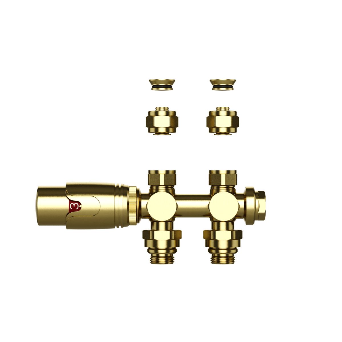 Belrad Regulierventil BLR304, (1-tlg), Thermostatische Heizkörperventile für Wand- und Bodenmontage in