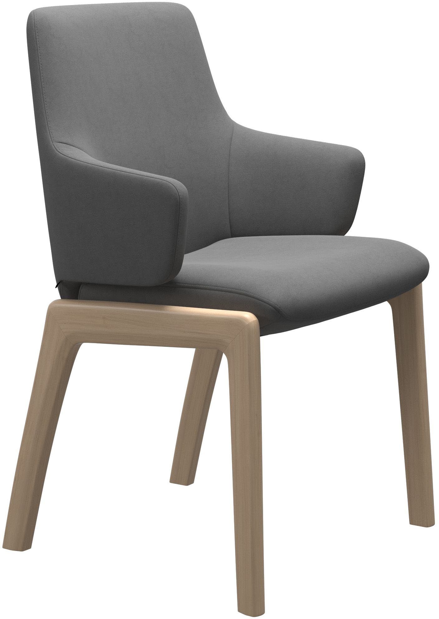 Stressless® Polsterstuhl Laurel, Low Back mit Armlehne, Größe L, mit abgerundeten Beinen in Schwarz
