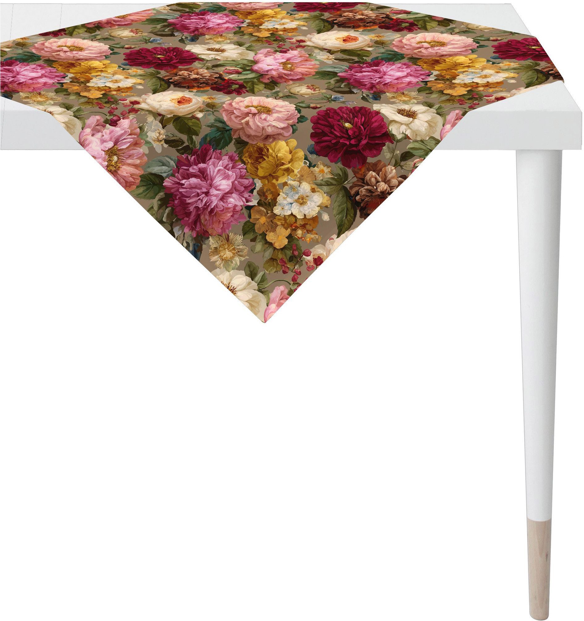 APELT Mitteldecke 7405, klassisches Blumenmotiv all over