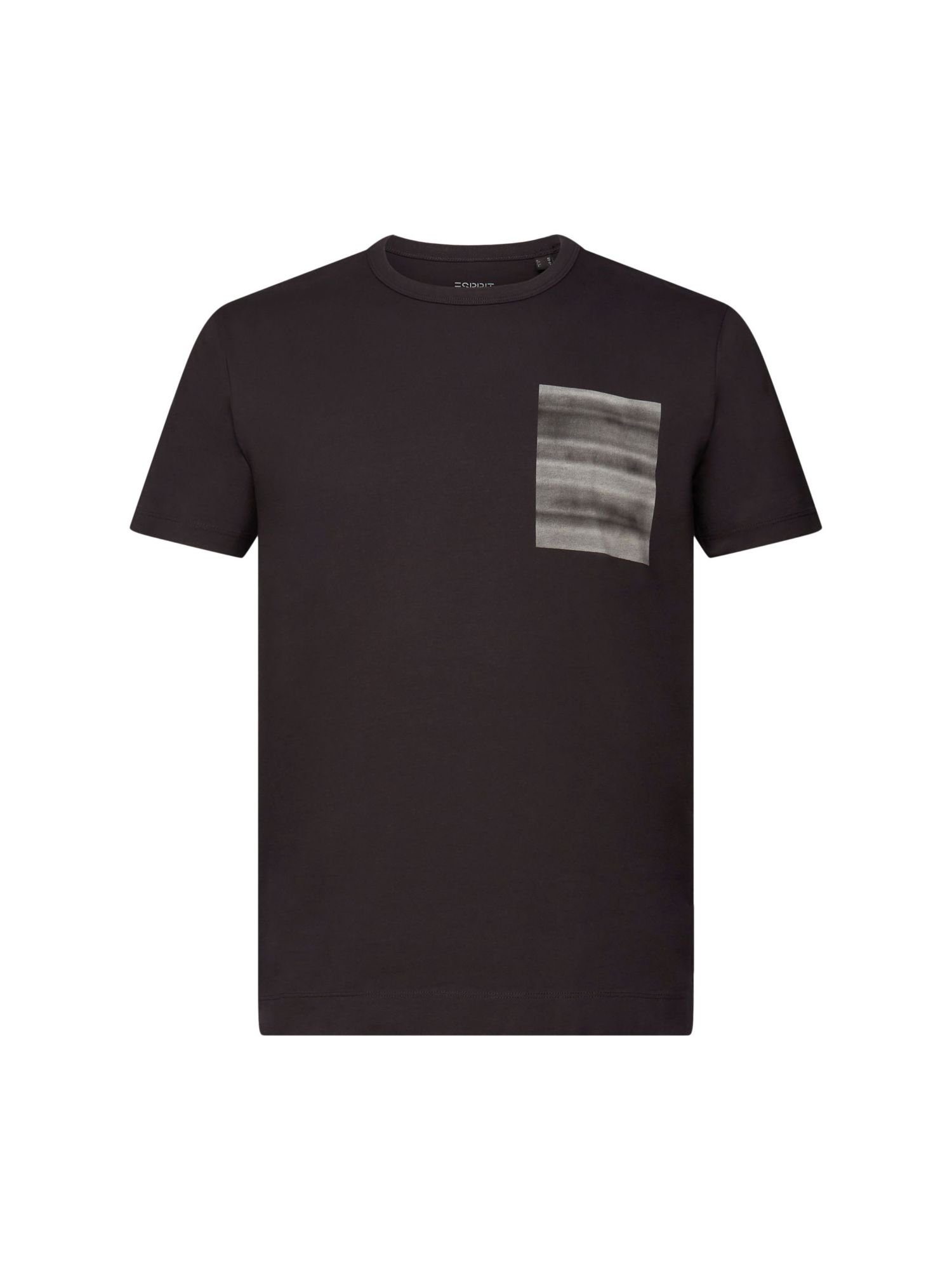 Rundhals-T-Shirt, (1-tlg) Baumwolle ANTHRACITE % T-Shirt Esprit Collection 100