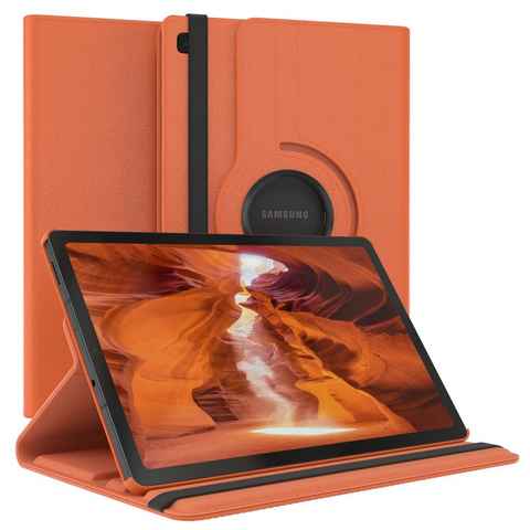 EAZY CASE Tablet-Hülle Rotation Case für Samsung Galaxy Tab S6 Lite 10,4 Zoll, Tabletschutz robust magnetisch verstellbar Klappetui mit Deckel Orange