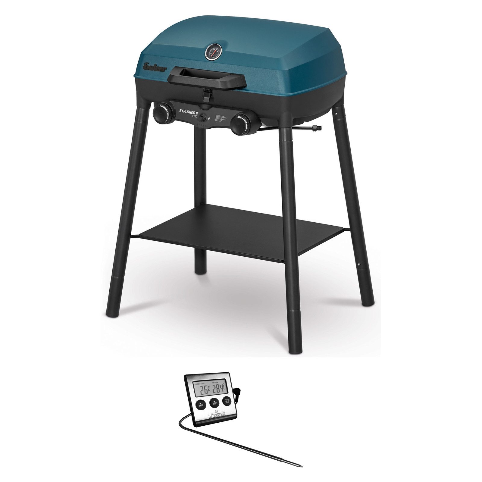 Enders® Gasgrill Explorer II Pro Gas Grill Camping Gasgrill 2 Brenner inkl. Thermometer