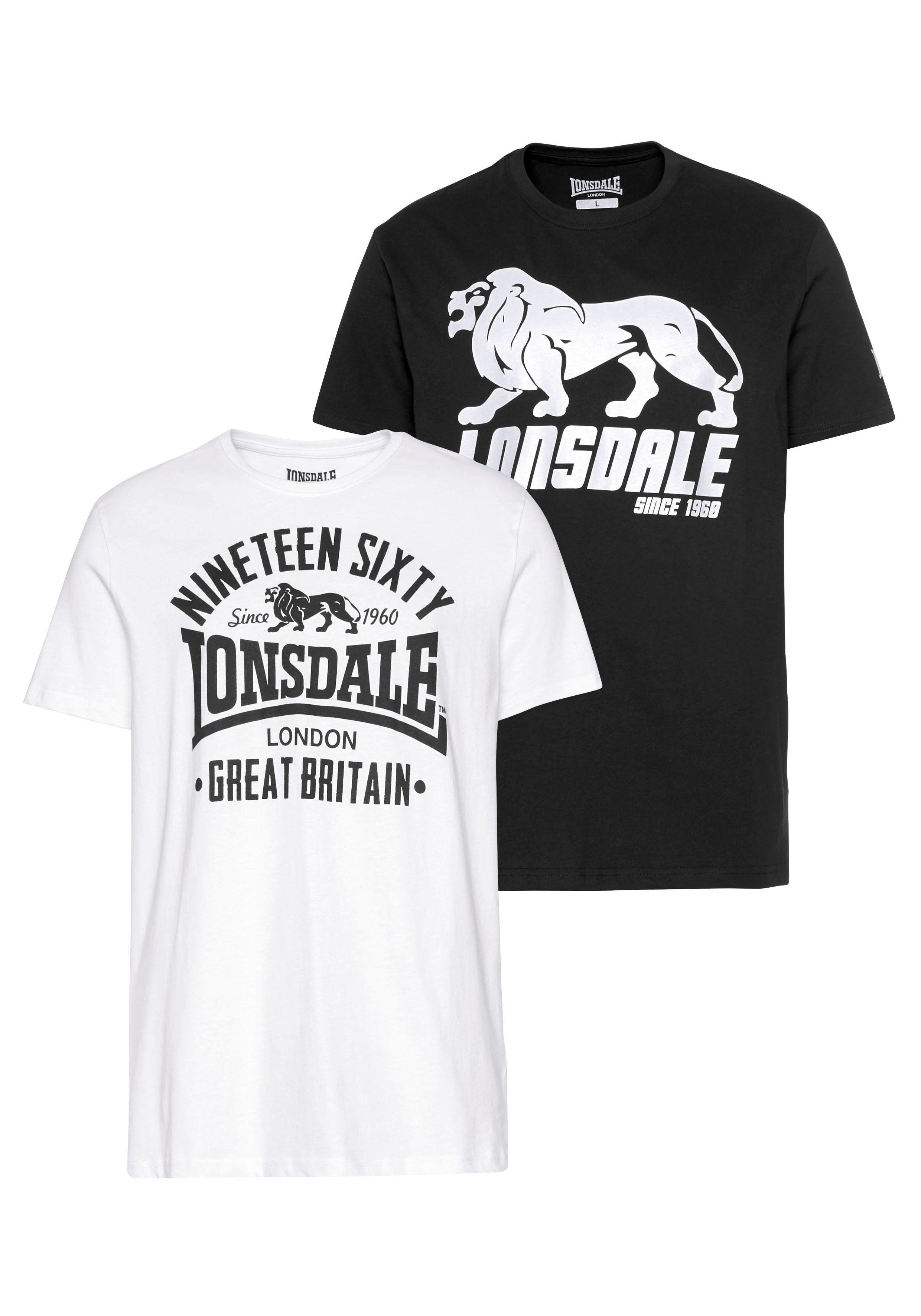 Lonsdale T-Shirt BYLCHAN (Packung, 2er-Pack) White/Black