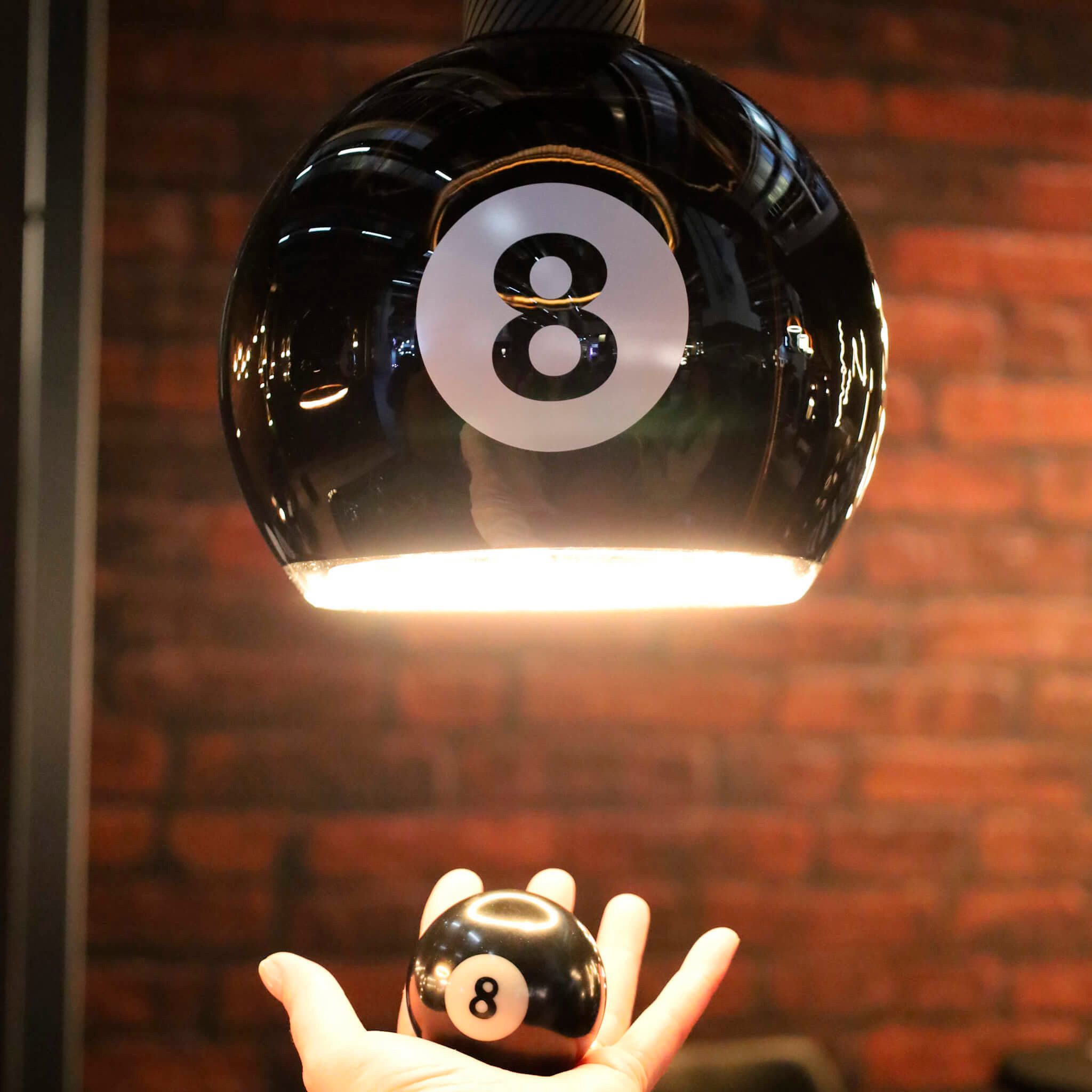 SEGULA LED-Leuchtmittel LED Floating Billard 200 black 8, E27, 1 St., Extra-Warmweiß, handmade