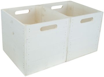 Kistenkolli Altes Land Allzweckkiste 4 Stück Regalkiste weiß passend für Ikea Kallax und Expeditregale