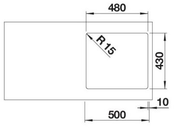 Blanco Edelstahlspüle SOLIS 450-IF, eckig, 44/49 cm, (1 St), zum wechselseitigen Einbau geeignet