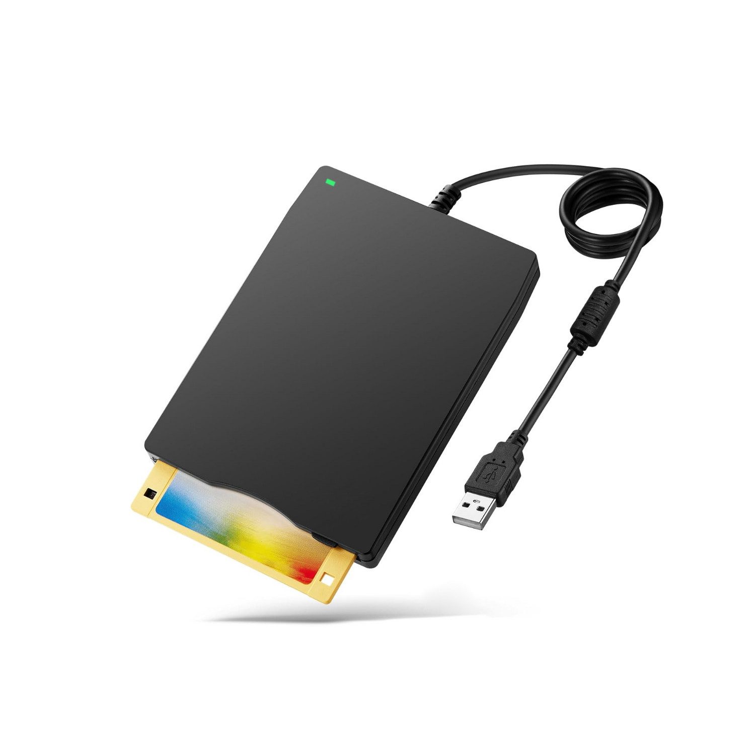 XLYNE 3,5´ Floppy Disk Drive - extern - Schwarz Diskettenlaufwerk (USB A, Einfache Installation: Plug & Play)