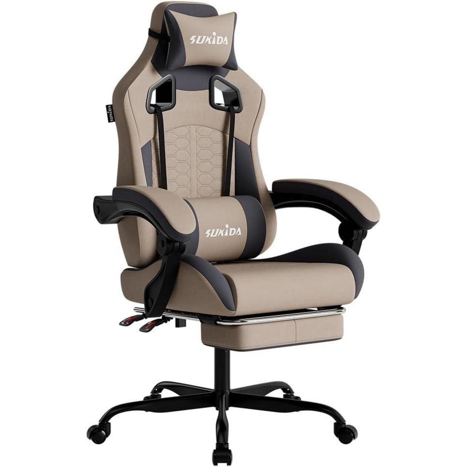 Gaming-Stuhl Gaming Stuhl mit Fußstütze, Racing Chair, Kopfstütze