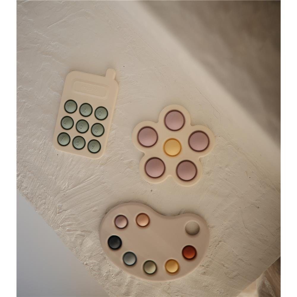 Mushie Spiel Sensorik-Spielzeug Farbpalette fördert die Feinmotorik, Druckspielzeug Babyspielzeug