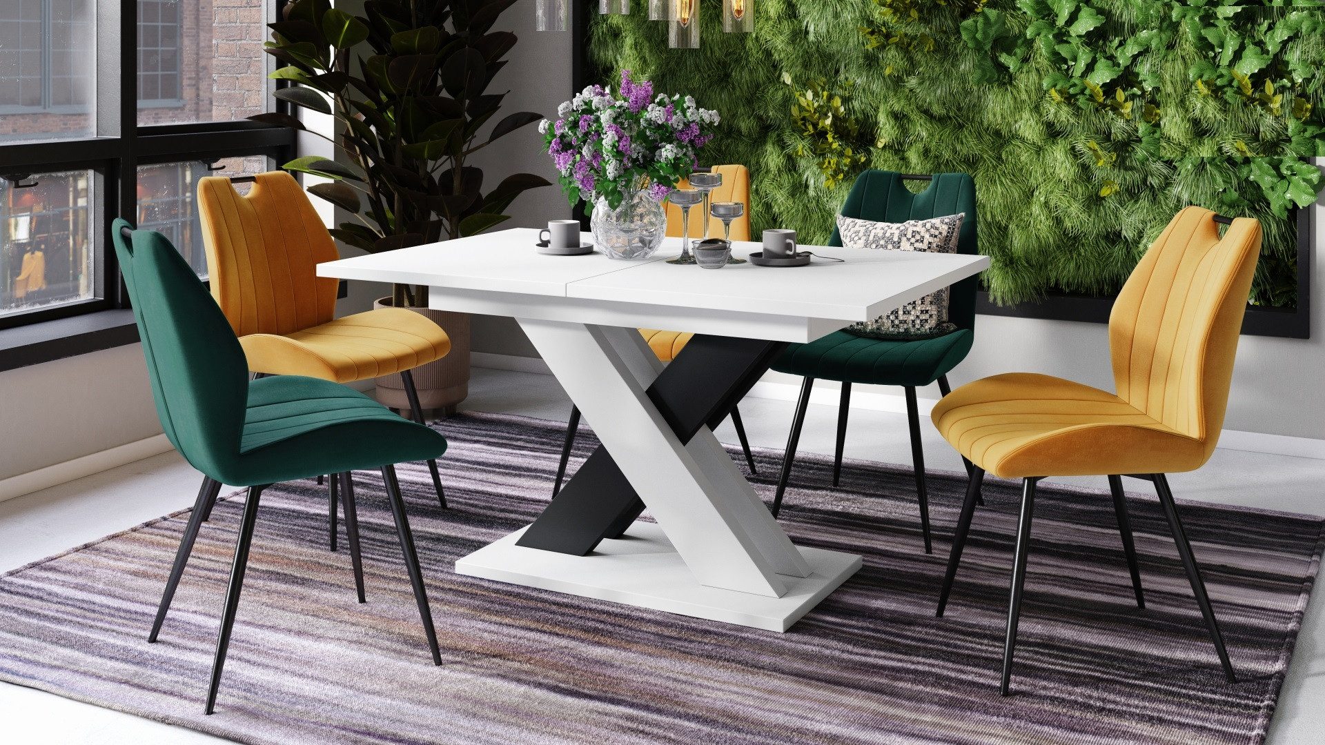 designimpex Esstisch Design Karo Tisch ausziehbar günstig online kaufen