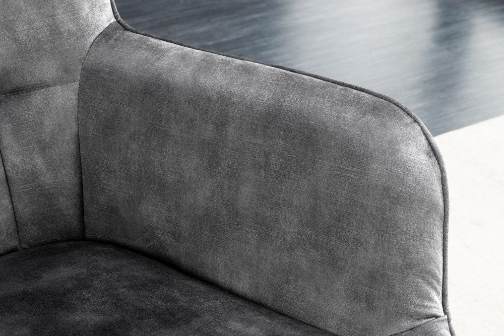 riess-ambiente Sessel SCANDINAVIA grau / schwarz (Einzelartikel, 1-St), Wohnzimmer · Samt · Metall · mit Armlehnen · Scandinavian Design – Bild 5 von 5