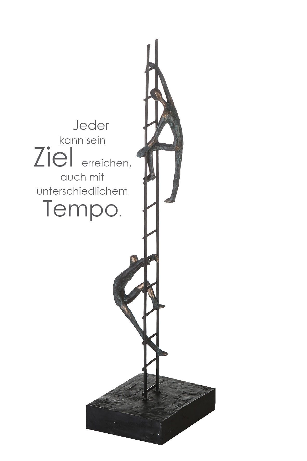 GILDE Skulptur BALANCE OF POWER Skulptur - bronze - Kunstharz - H. 43cm - Figur (1 Stück), Große Dekoskulptur Figur - Klettermotiv Leiter - Einzigartige Deko
