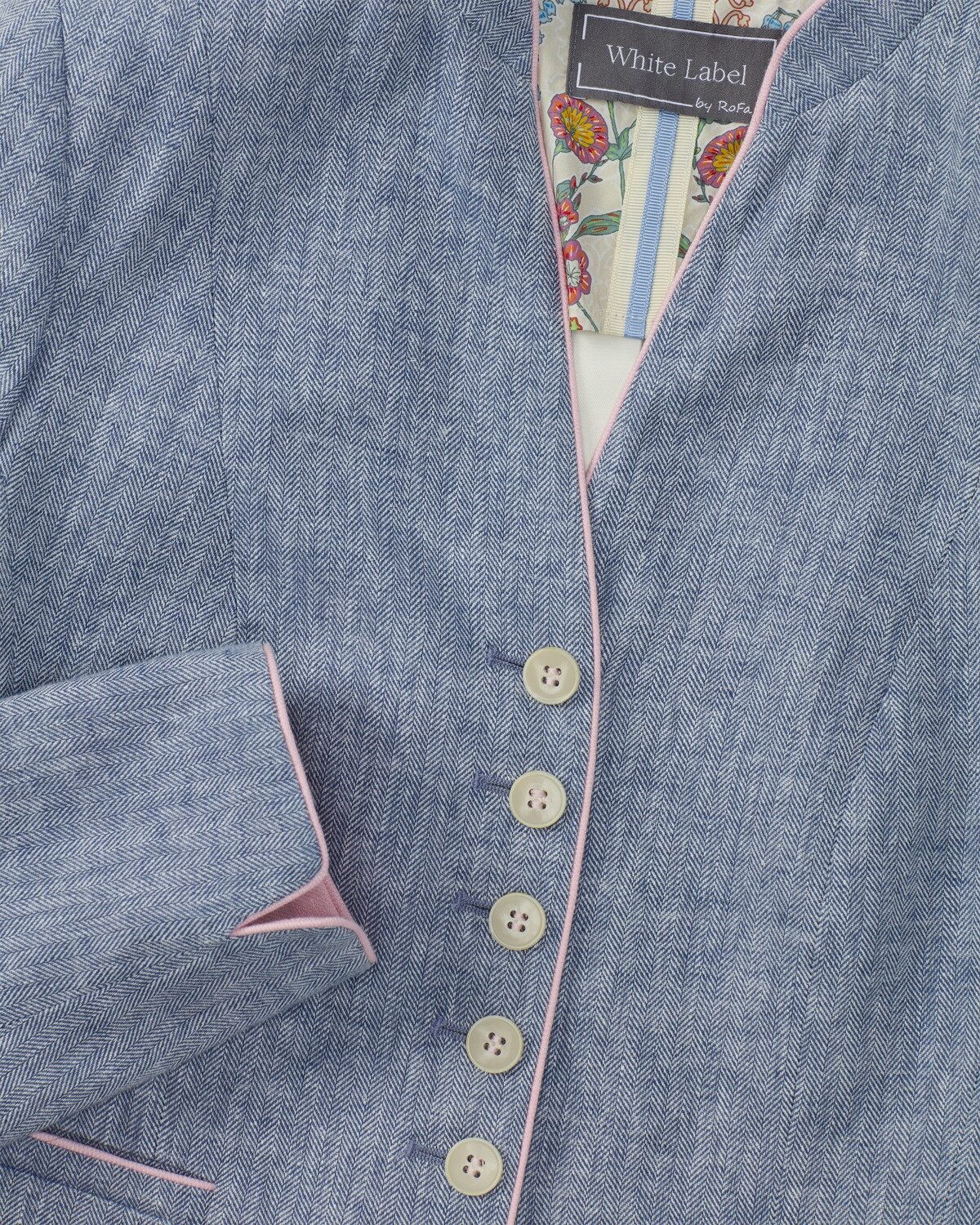 White Label Trachtenjacke Kurze Fischgrat-Jacke
