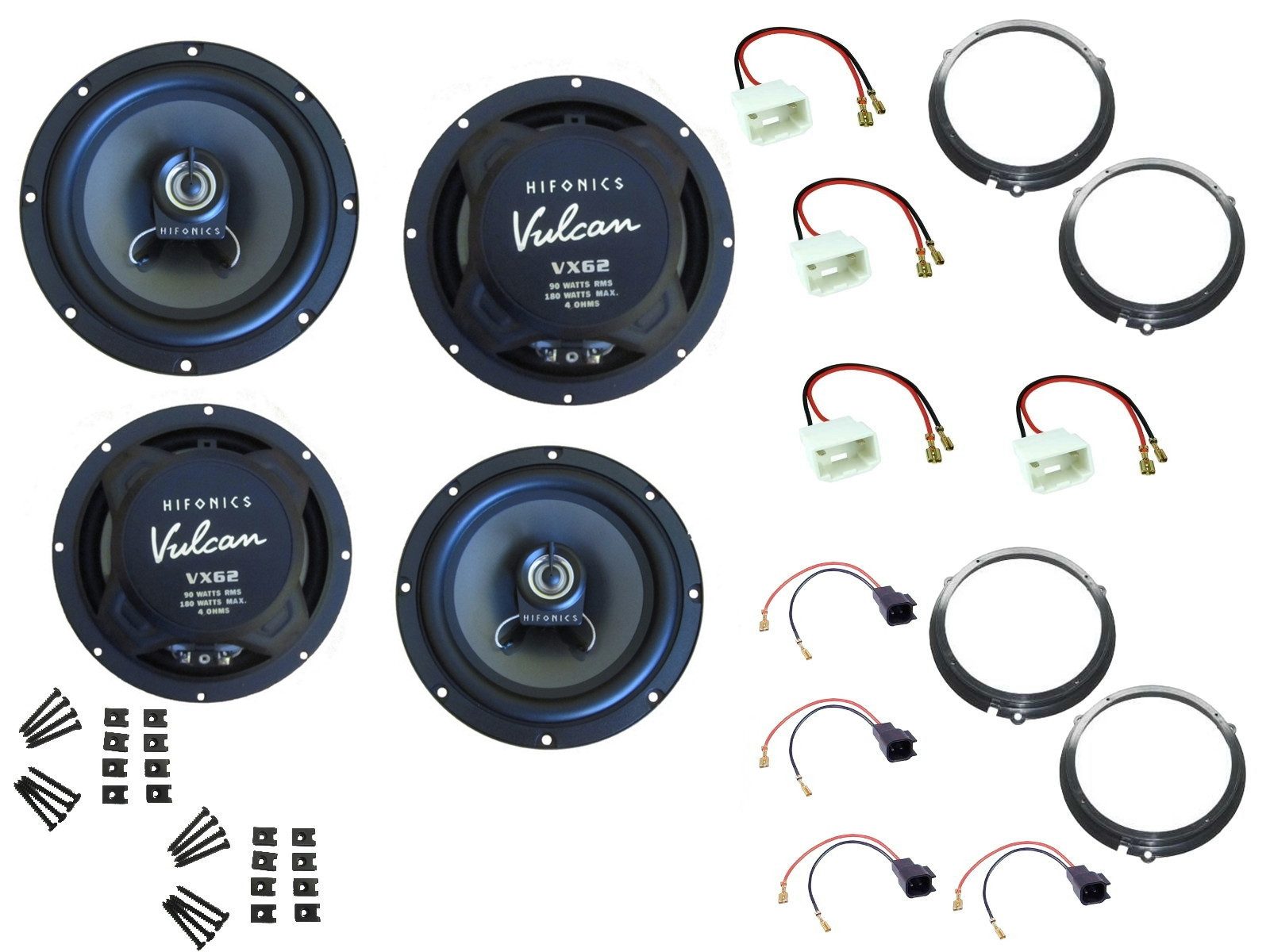 DSX Hifonics Lautsprecher für Ford Tourneo Connect Tür vorne hinten 360 W Auto-Lautsprecher (180 W)