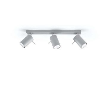 etc-shop LED Deckenspot, Leuchtmittel nicht inklusive, Deckenleuchte Deckenlampe Grau Stahl verstellbare Strahler Wohnzimmer