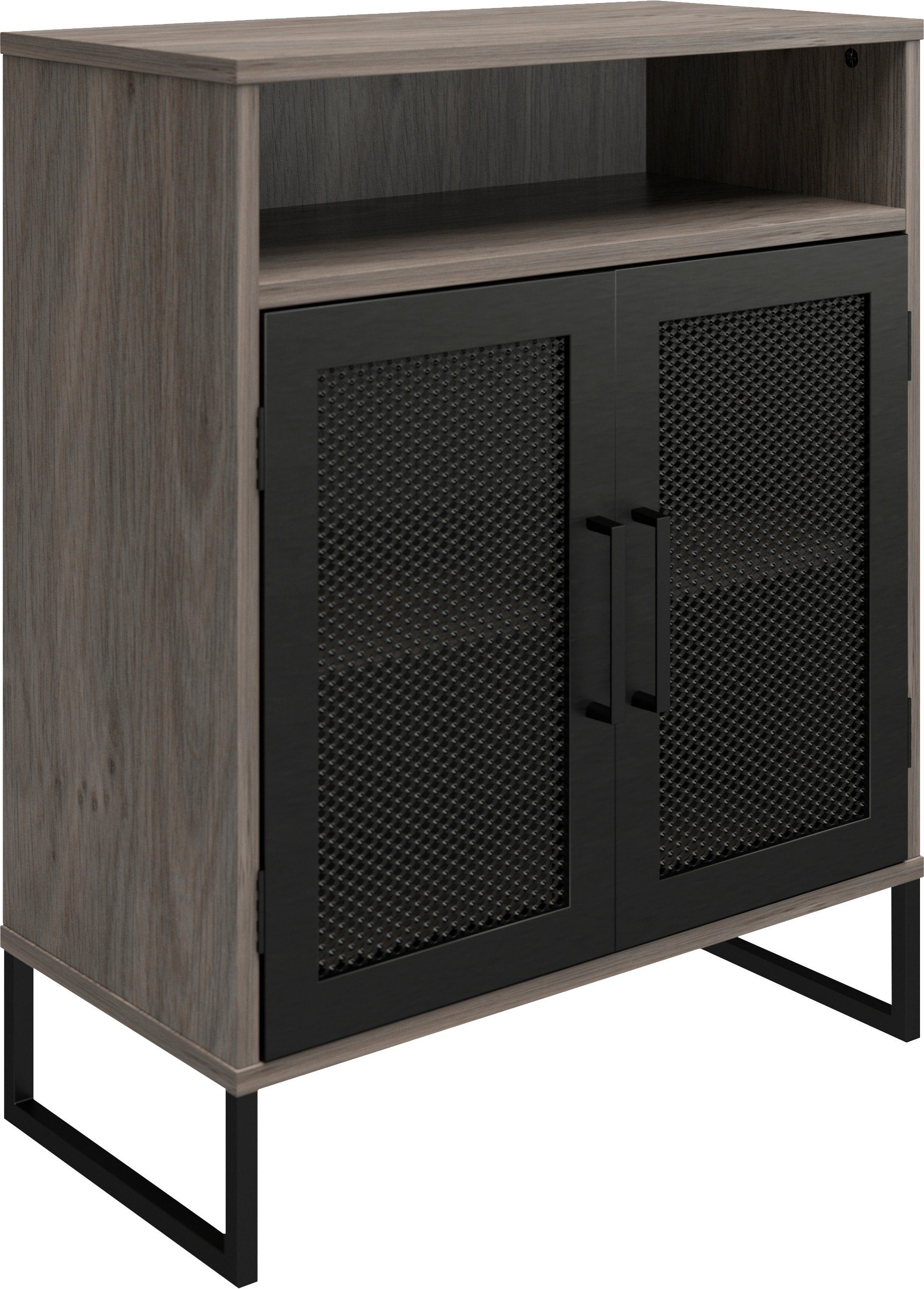 Dorel Home Aktenschrank Purdue Türen mit Magnetverschluß, Mesh aus Metall, Breite 61 cm, Höhe 76,5 cm