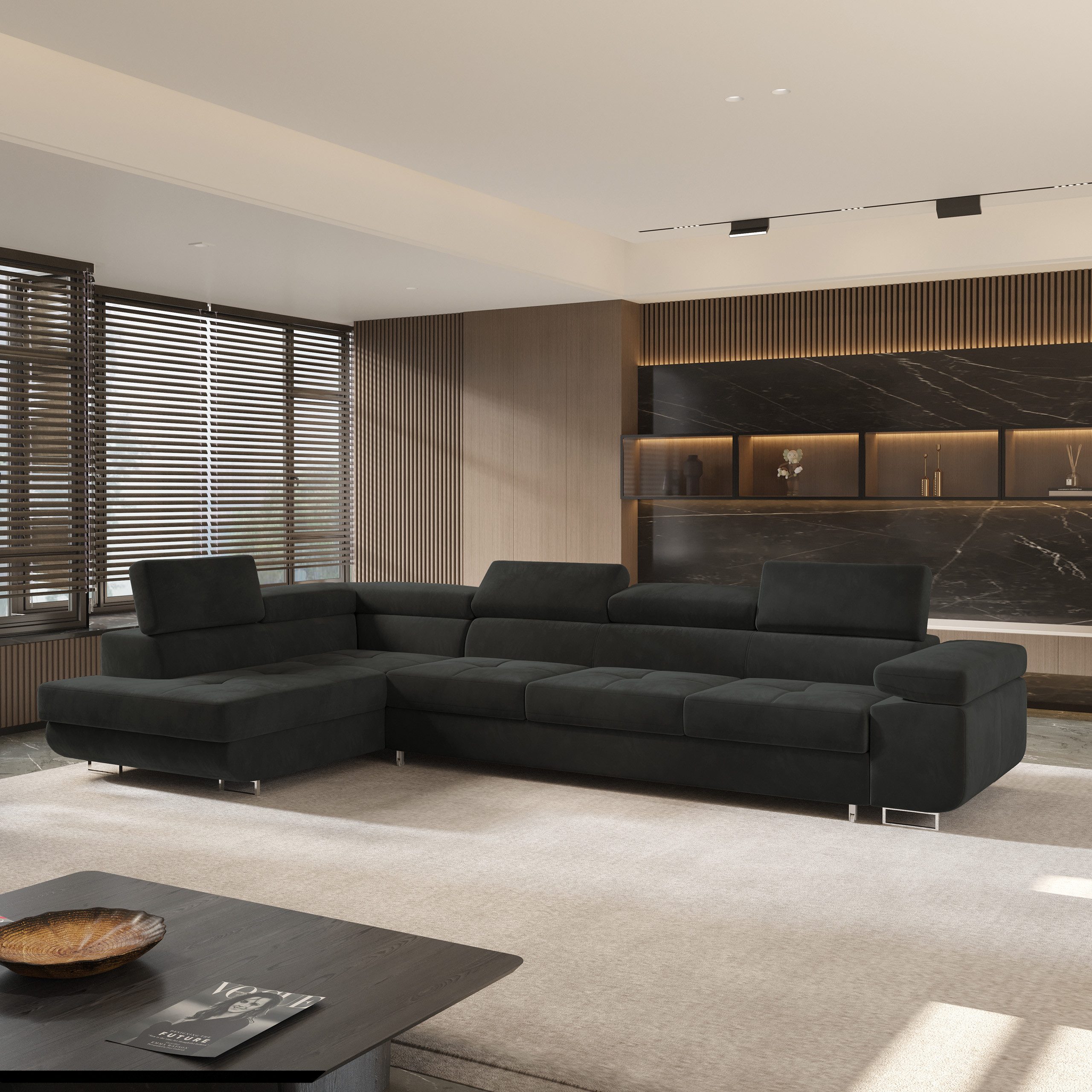 Masseno Ecksofa VICENTE mit Schlaffunktion L-Form, Sofa mit Bettkasten