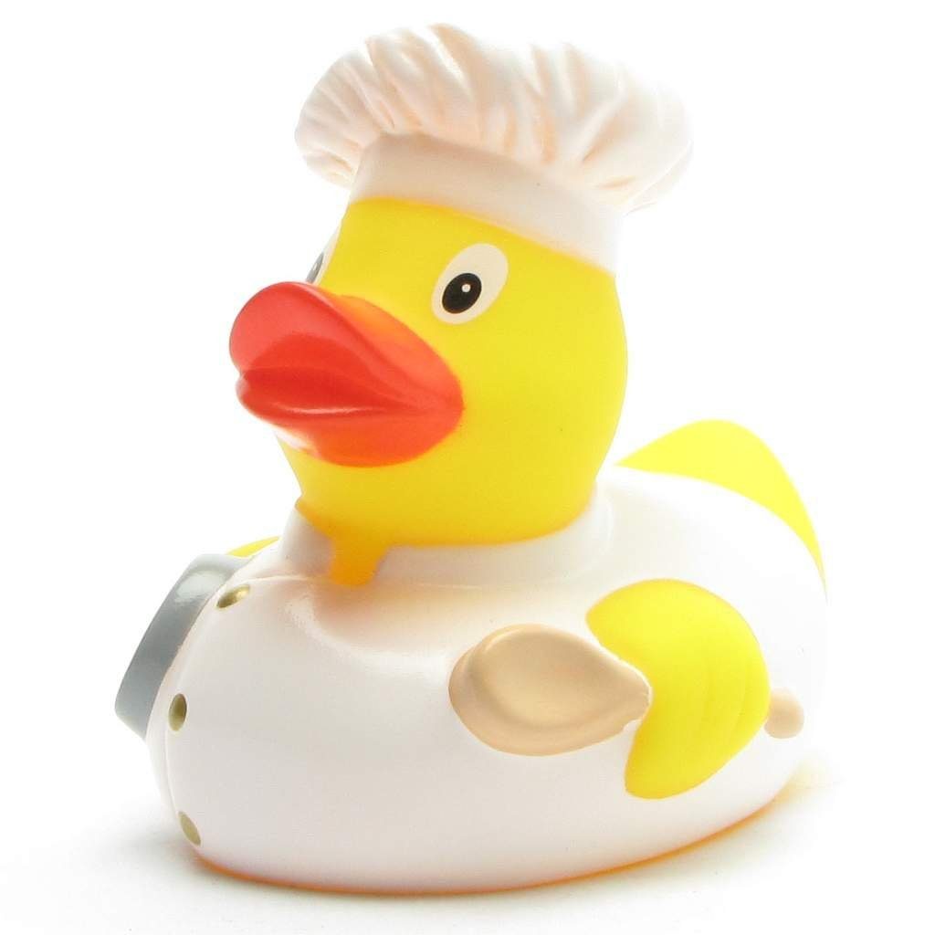Badeente Quietscheente - - Badespielzeug Duckshop Koch weiss
