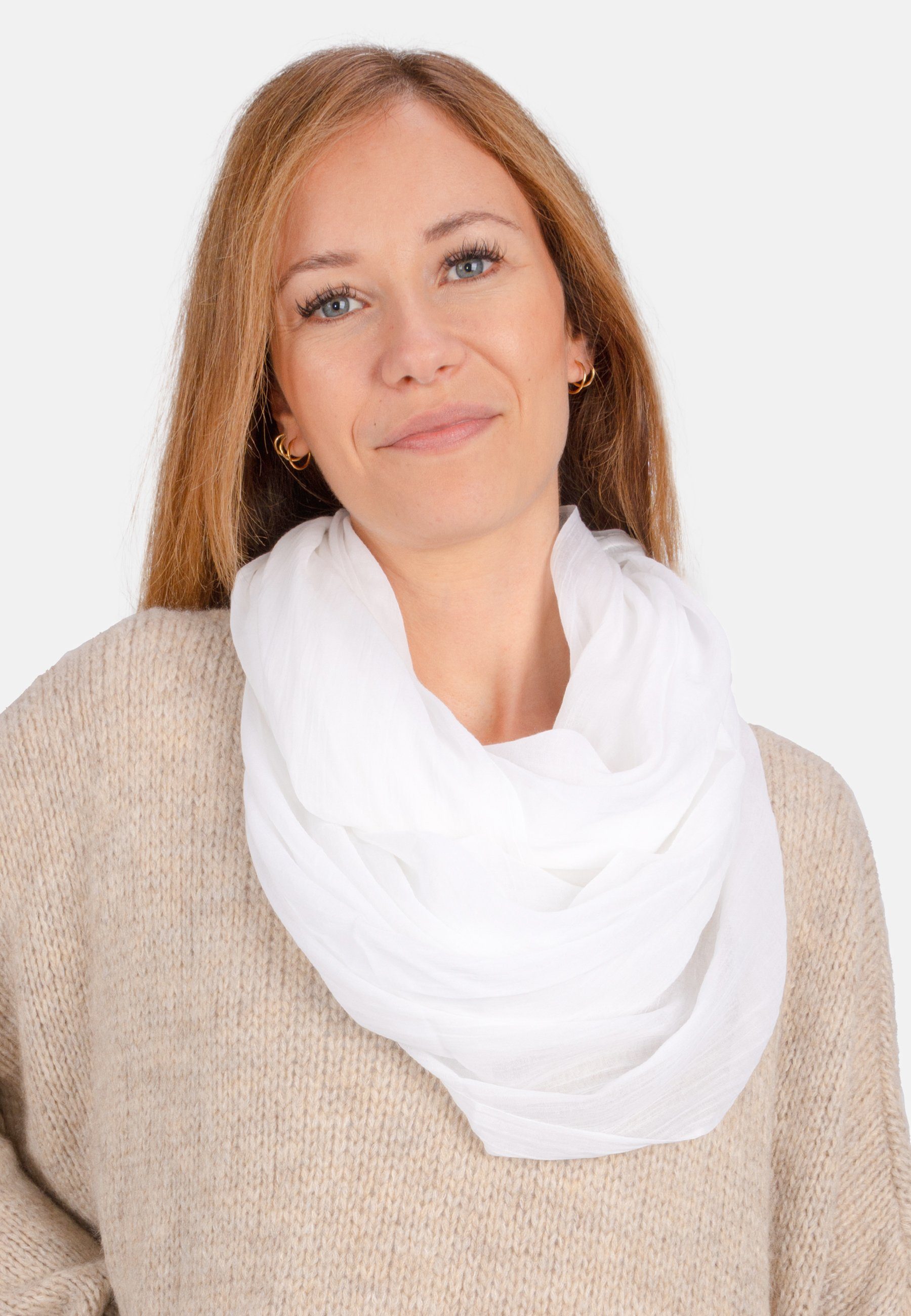 Seasons of April Loop Loop Carina Uni, Leichter & weicher Damen Loop Schal Schlauchschal in uni Farben