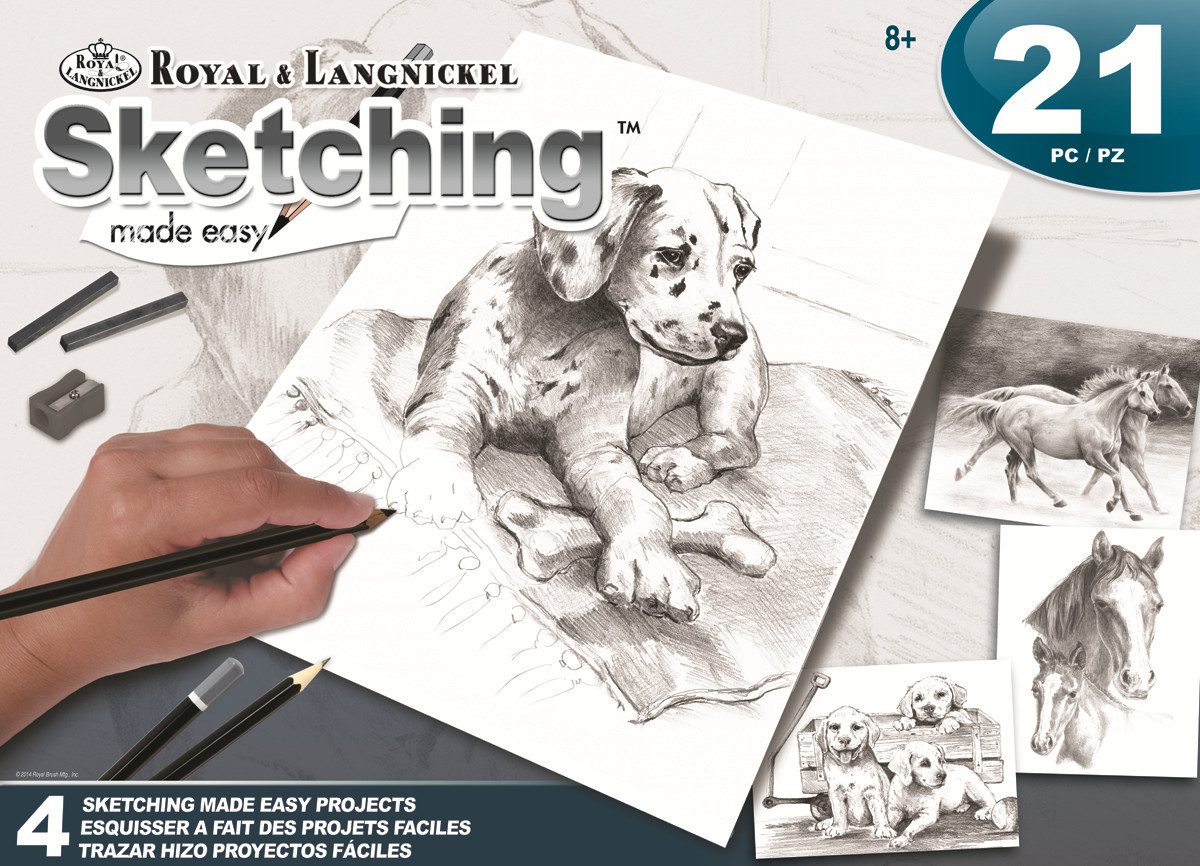 Royal Langnickel Malen nach Zahlen Royal & Langnickel AVS-SME216 Sketching Dogs+Horse