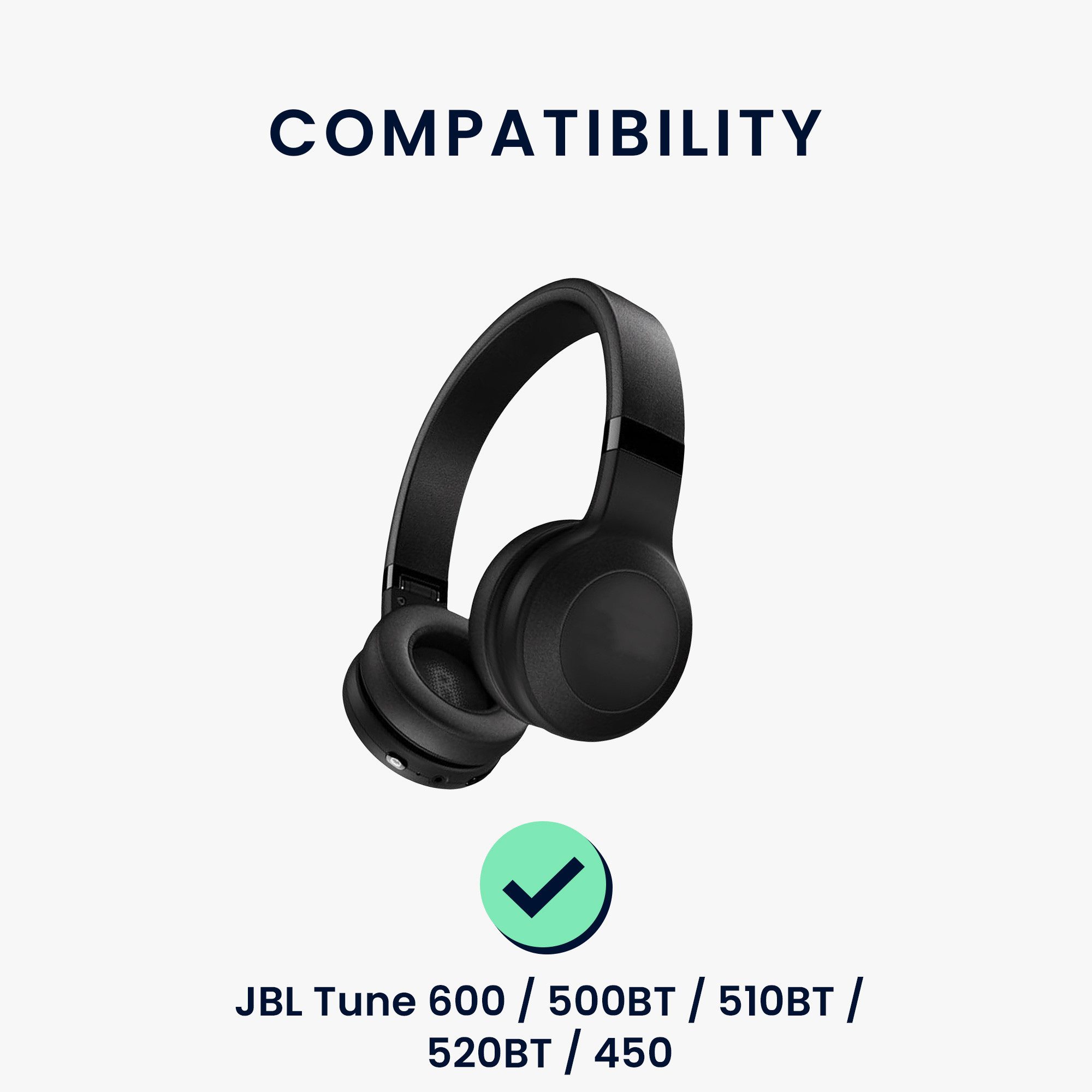 kwmobile Kopfhörer-Schutzhülle 2x Kunstleder Ohrpolster für JBL Tune 600 / 500BT / 510BT / 520BT, Ersatz Ohrpolster Kopfhörer Ersatzpolster für Over Ear Headpho – Bild 2 von 5