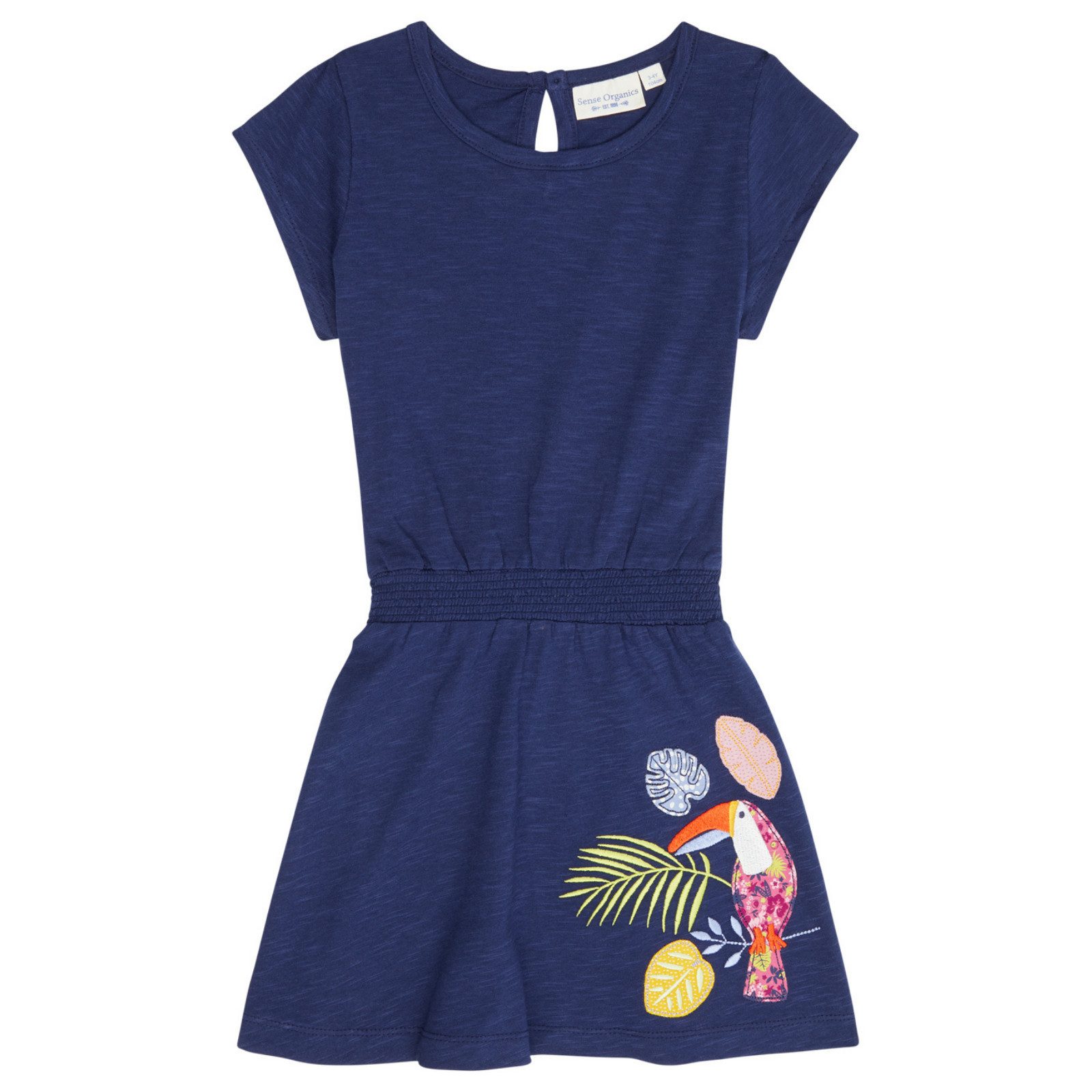 Sense Organics A-Linien-Kleid Melda Dress Sense Organics Navy + Bird 110 4-5 Jahre für Mädchen Sommer leichter Stoff