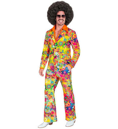 Widmann S.r.l. Kostüm Hippie Anzug 'Peace & Love' für Herren, Mehrfarbig