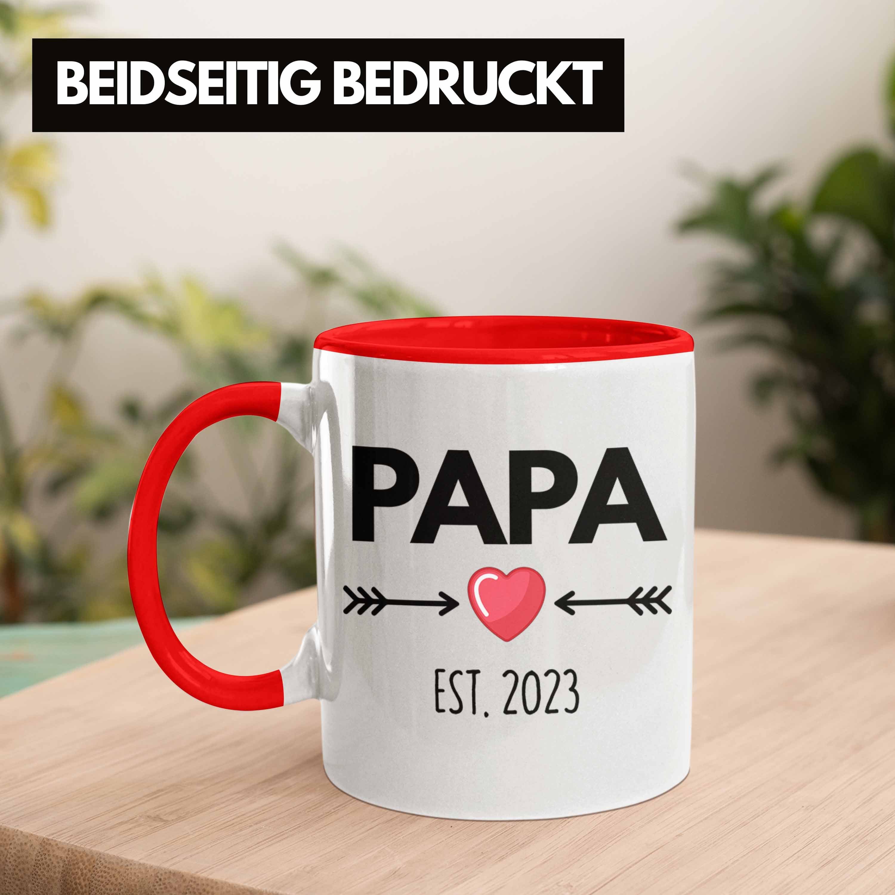 Trendation Papa Schwangerschaft Trendation - Du Tasse Wirst Papa Rot Geschenk 2023
