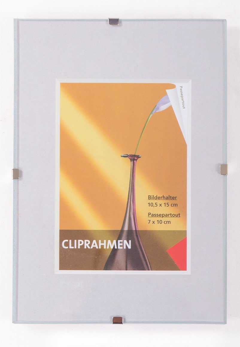 BURI Bilderrahmen Rahmenloser Bilderrahmen 10x15cm Bilderhalter Fotorahmen  Fotohalter Ra, (Stück)