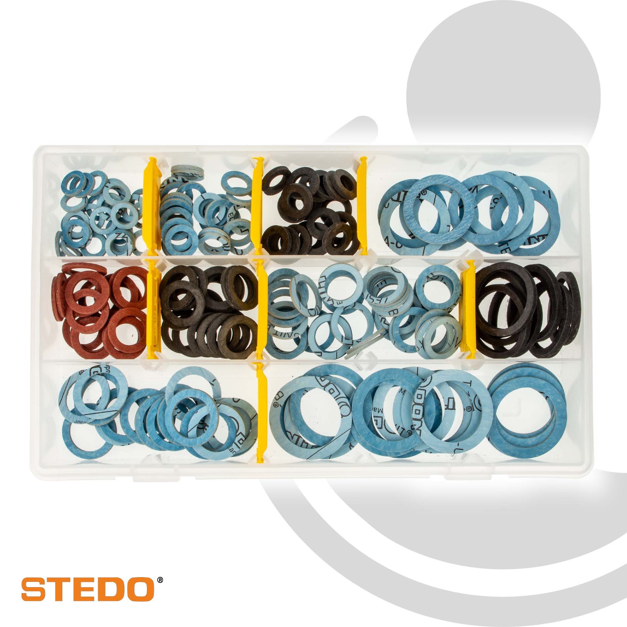 Stedo Dichtungsring Dichtungssortiment für Verschraubungen mit 10 Abmessungen 220 Stück