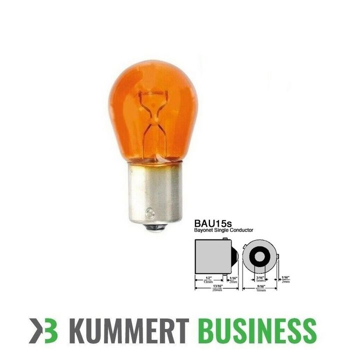 Kummert Business Blinker Blinkerbirne PY21W 12V BAU15s Orange Gelb nicht Gegenüberliegende Pins