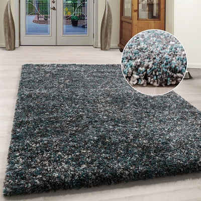 Hochflor-Teppich meliert Langflorteppich Hochflorteppich Wohnzimmer weich, Miovani, Höhe: 30 mm