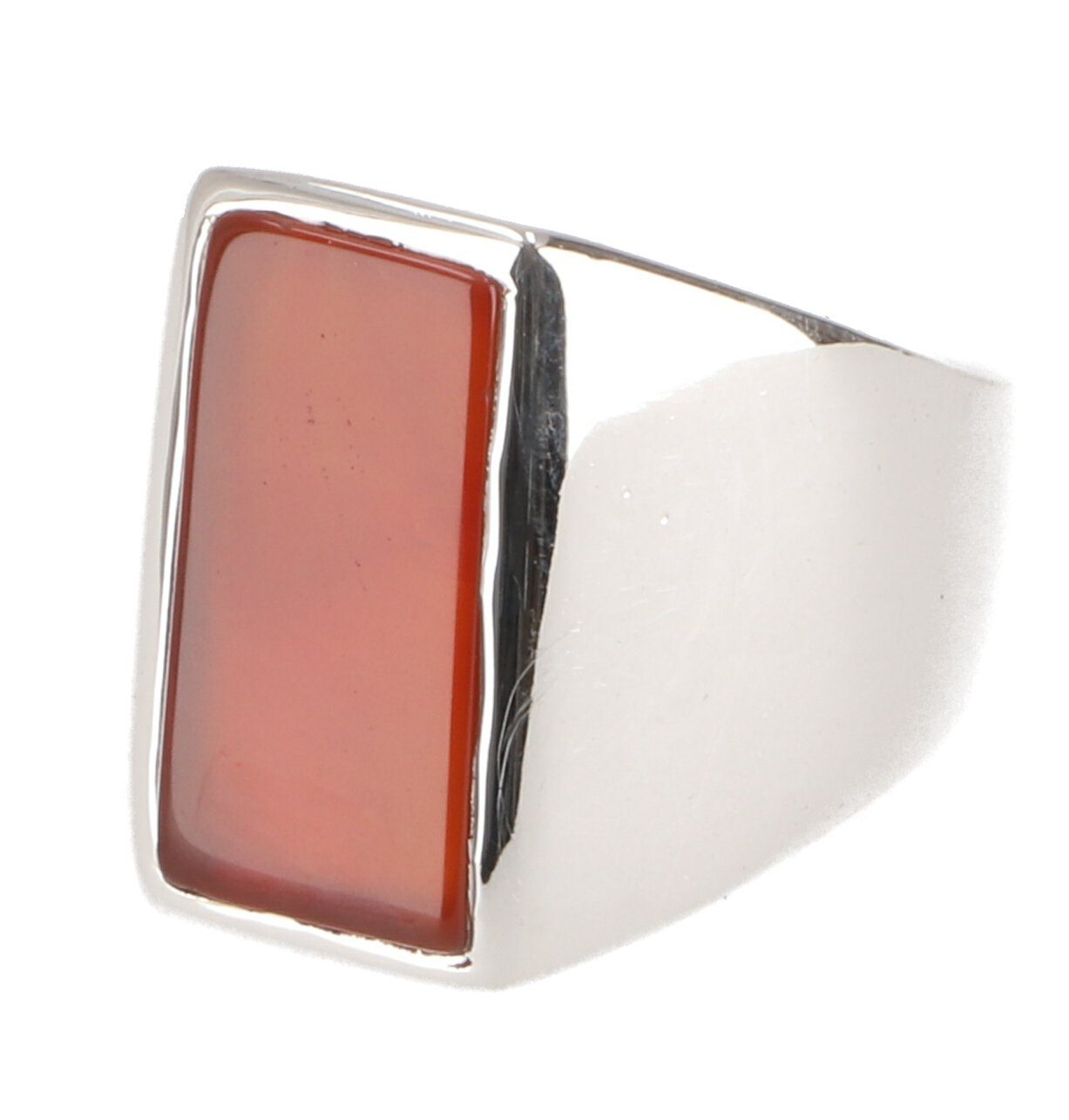 Guru-Shop Silberring Herren Siegelring 925 Silber mit rotem Stein,..