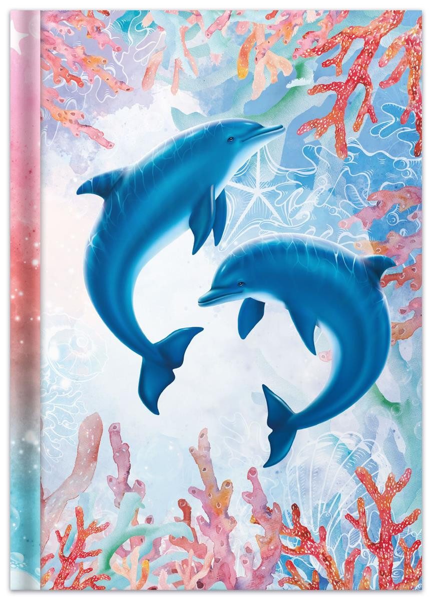 RNK Notizbuch RNK 46823 Notizbuch Delfine - A4, Hardcover, 96 Blatt, blanko