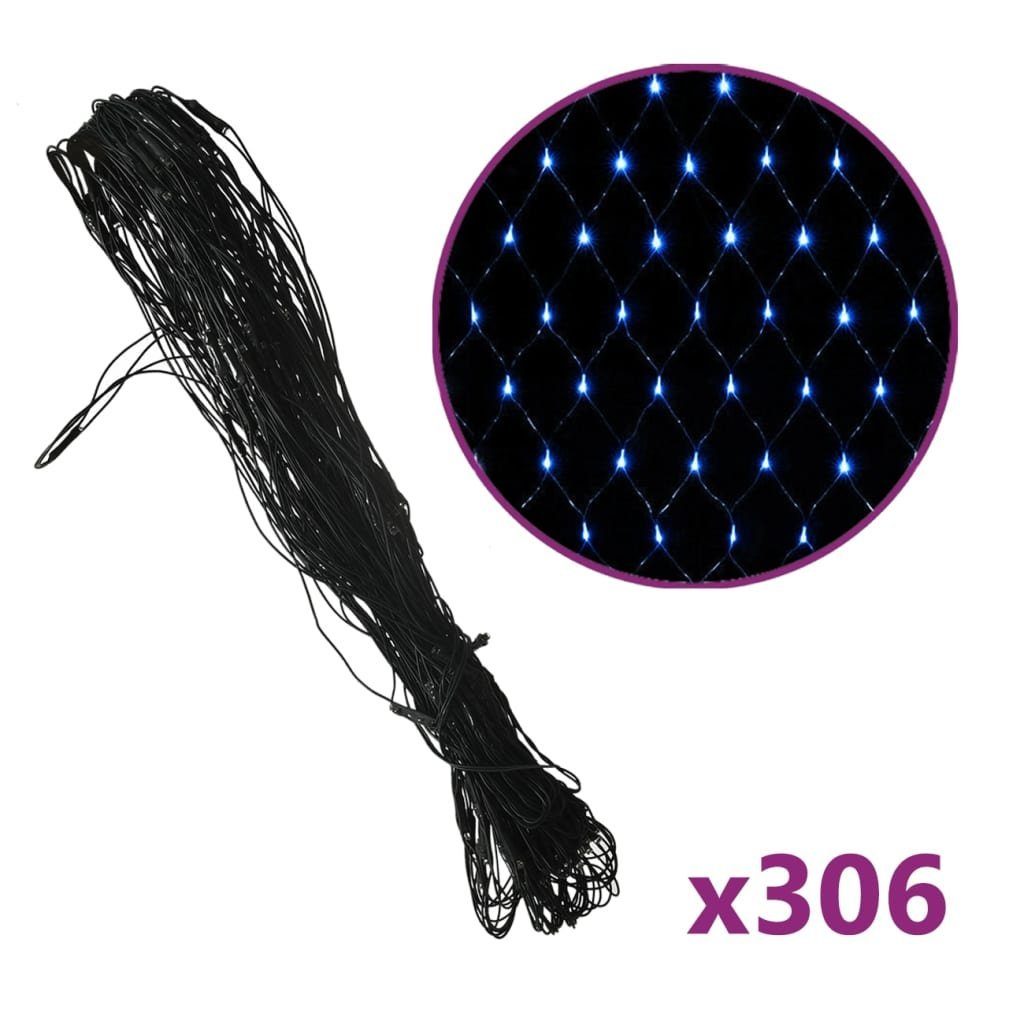 vidaXL Lichterkette NA LED-Lichternetz Blau 3x3 m 306 LEDs Indoor Outdoor