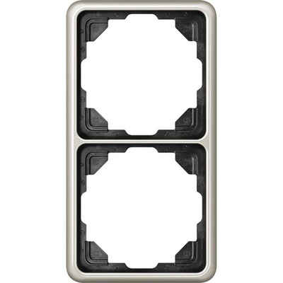 JUNG Verteiler Jung Rahmen 2fach, senkrechte und waagerechte Montage, Aluminium eloxi