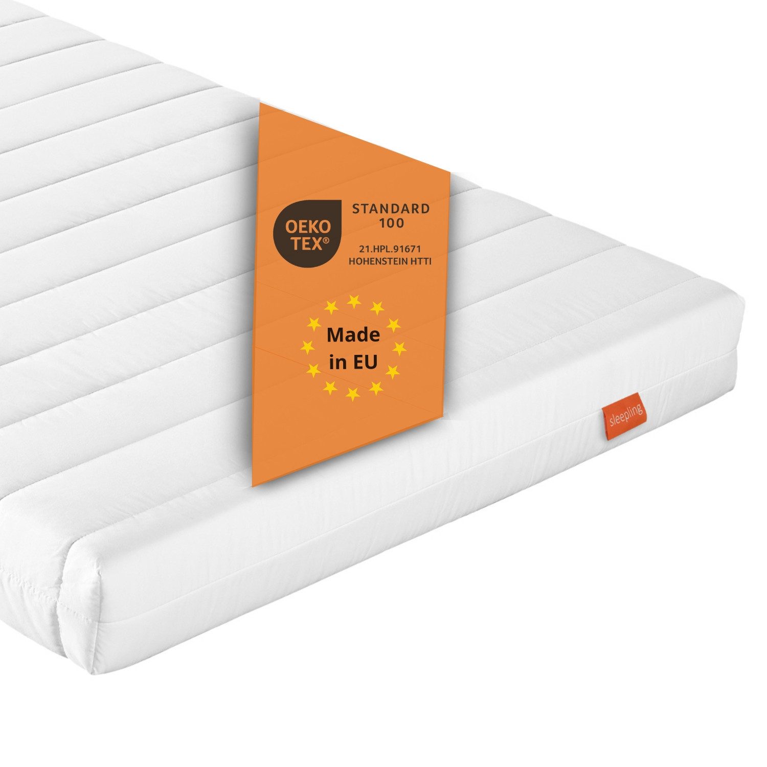 Kaltschaummatratze mit 7-Zonen und zwei unterschiedlich festen Liegeseiten, sleepling, beidseitig nutzbar (H2/H3), ergonomisch optimiert & atmungsaktiv
