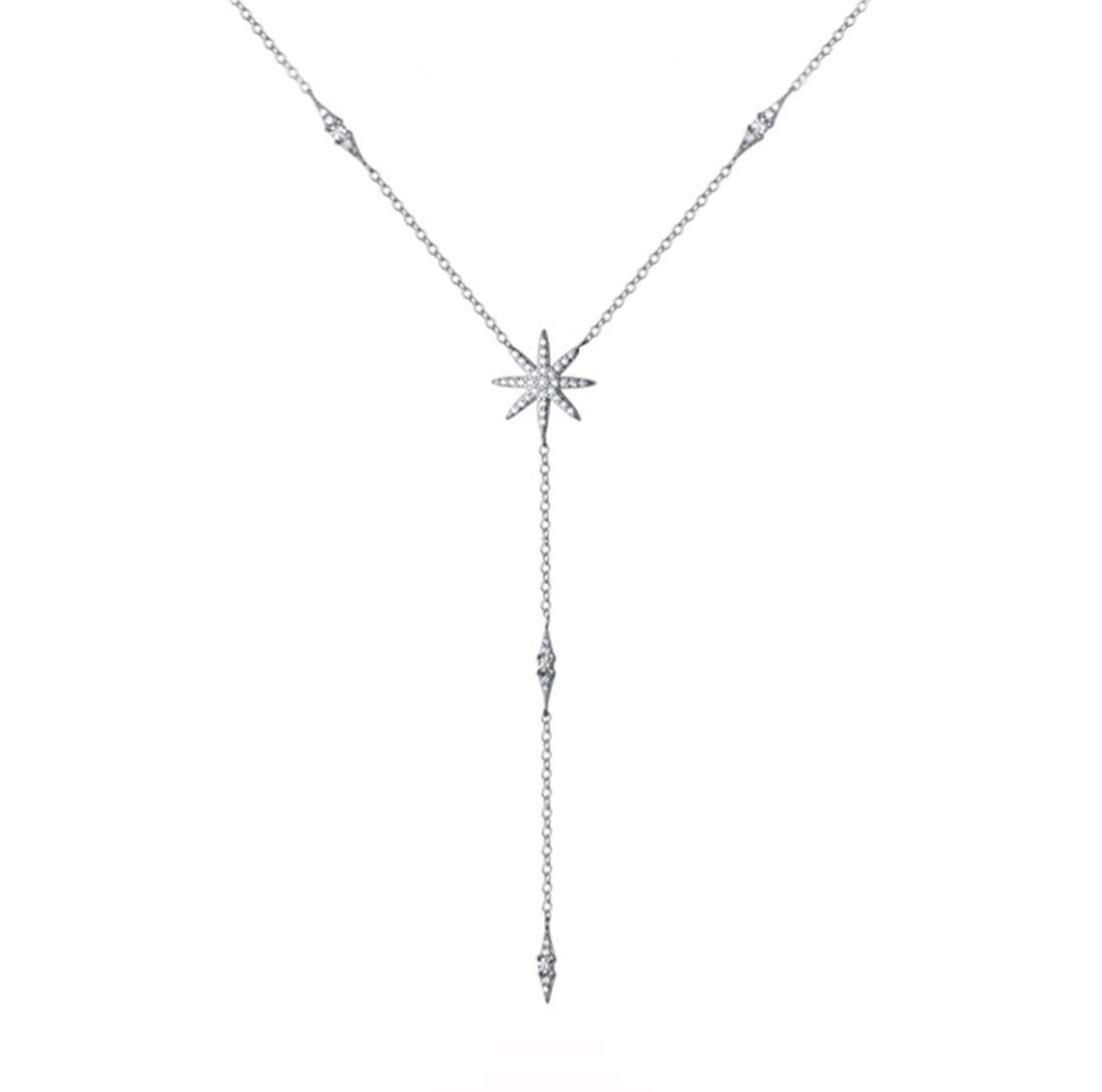 POCHUMIDUU Charm-Kette 925 Sterling Silber CZ Stern Halskette für Frauen Stern Halskette (1-tlg) | Charmsketten