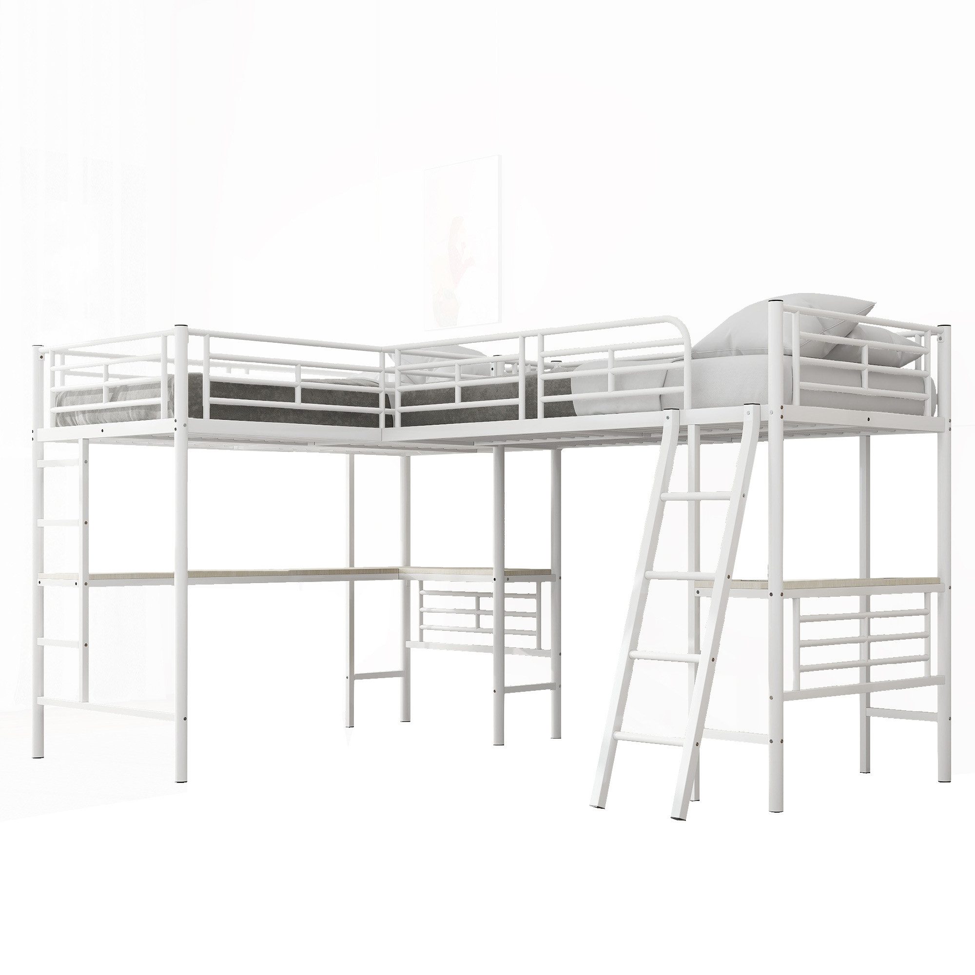 Flieks Hochbett Kinderbett Metallbett 90x200cm mit günstig online kaufen