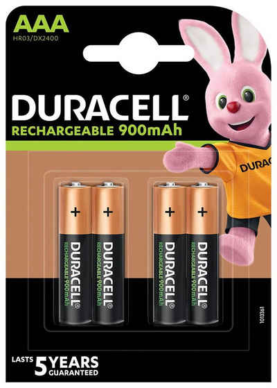 Duracell 4er Pack Rechargeable AAA 900mAh Batterie, (4 St)