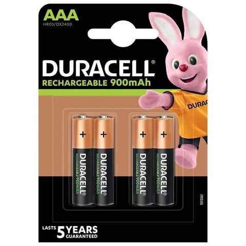 Duracell 4er Pack Rechargeable AAA 900mAh Batterie, (4 St)