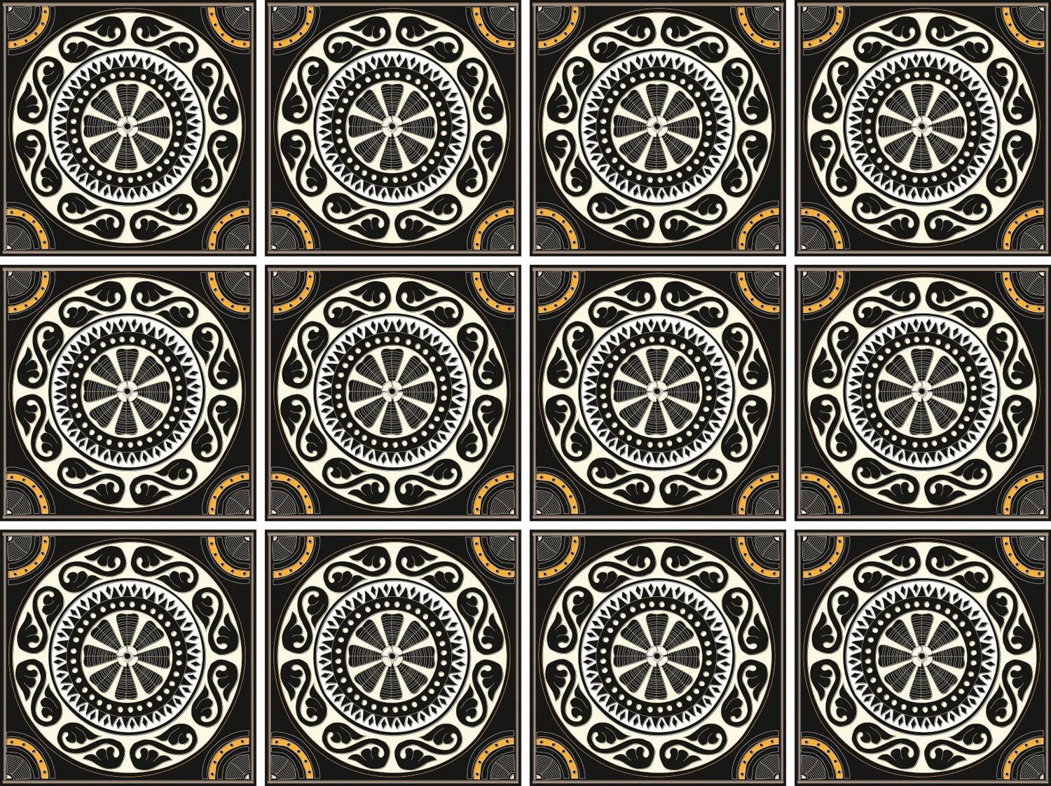 queence Fliesenaufkleber Kreise, Stickerfliesen, selbstklebend, Sticker, 12er Set