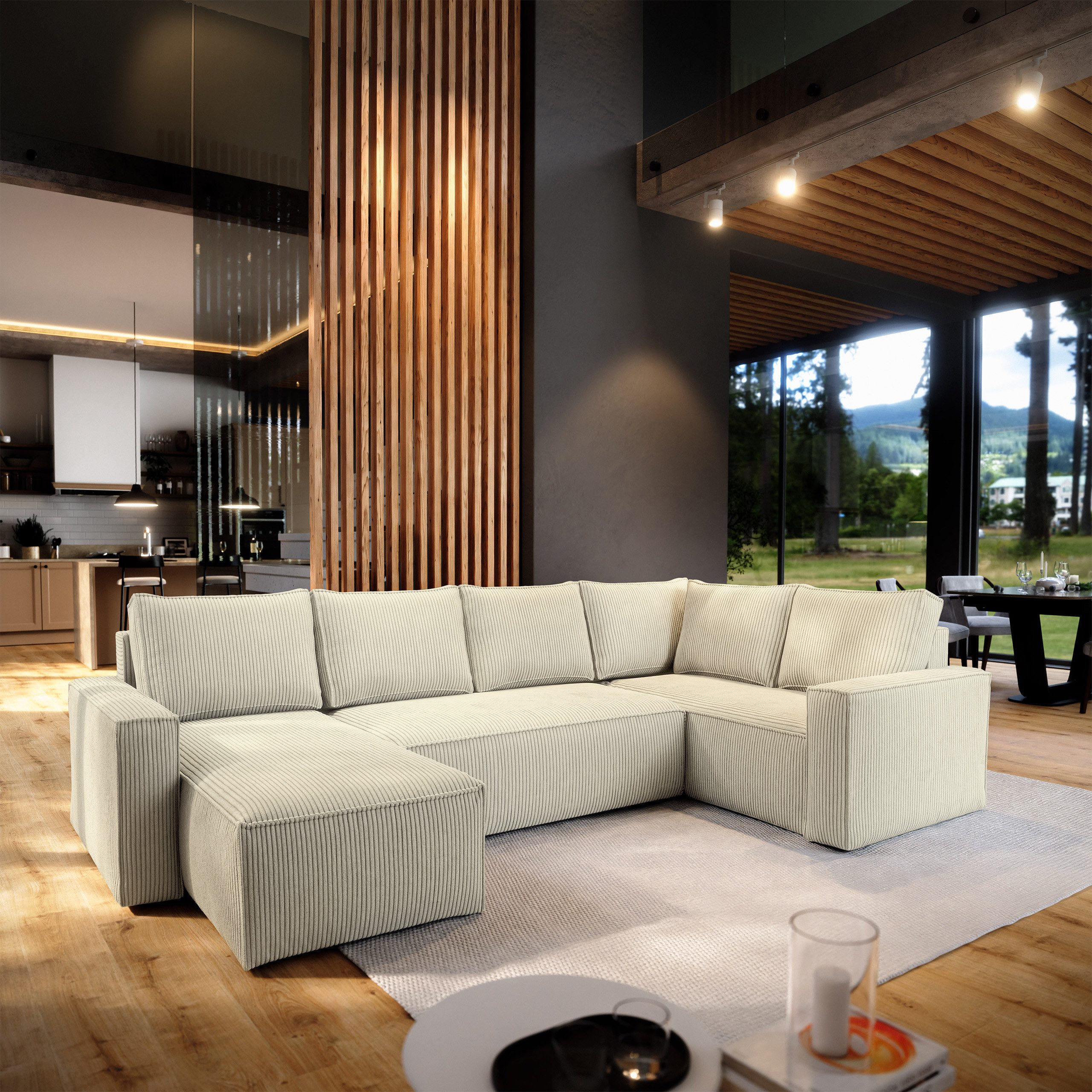 Masseno Ecksofa NORENA mit Schlaffunktion U-Form, günstig online kaufen