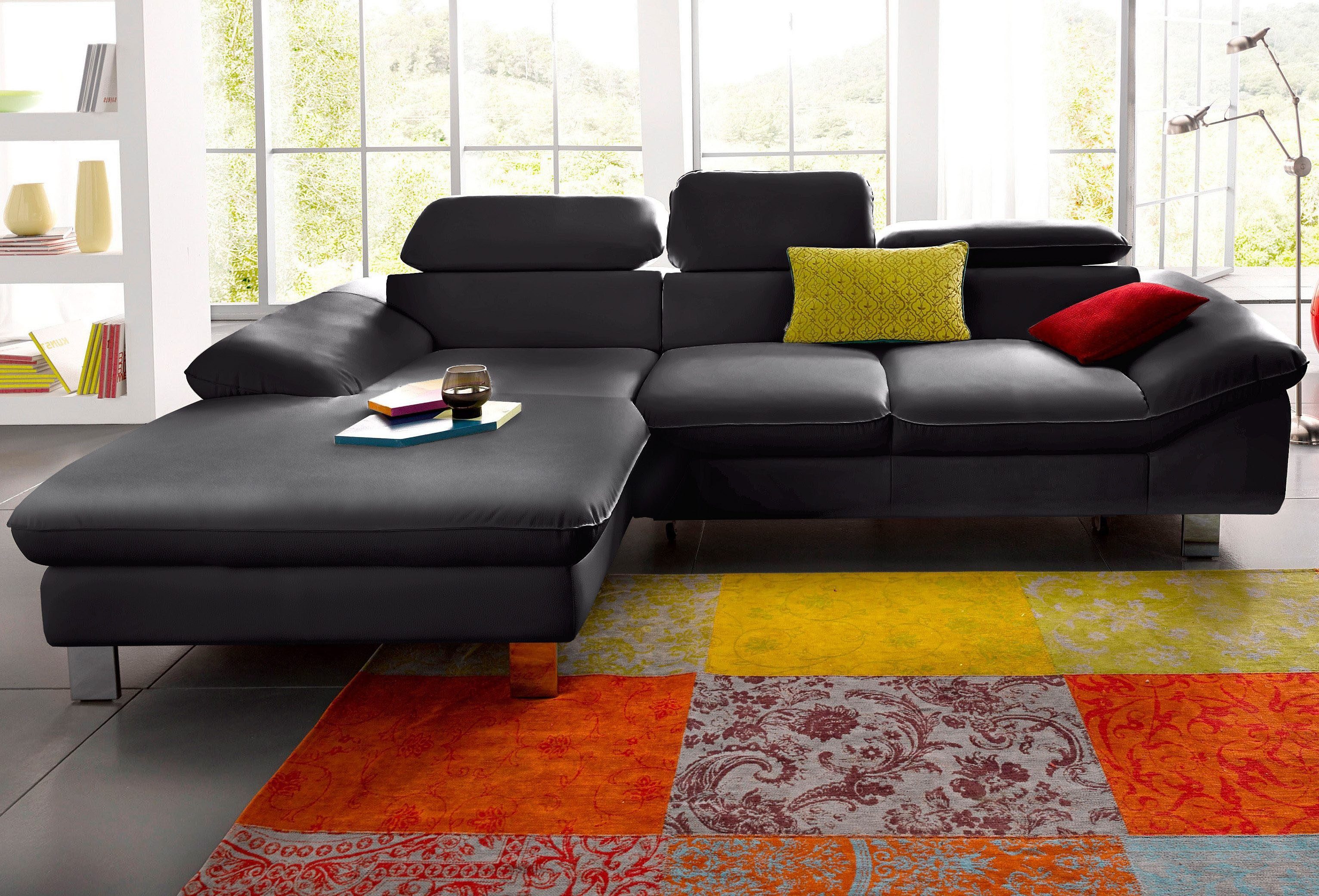 COTTA Polstergarnitur Driver L-Form, (Set), Set bestehend aus: Ecksofa mit Kopfteilverstellung & Hocker