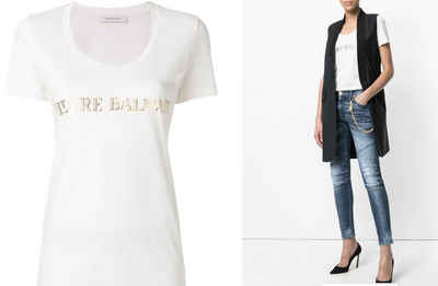 Balmain T-Shirt Pierre Balmain ICONIC OFF-WHITE LOGOSHIRT SHIRT T-SHIRT TOP BLUSE