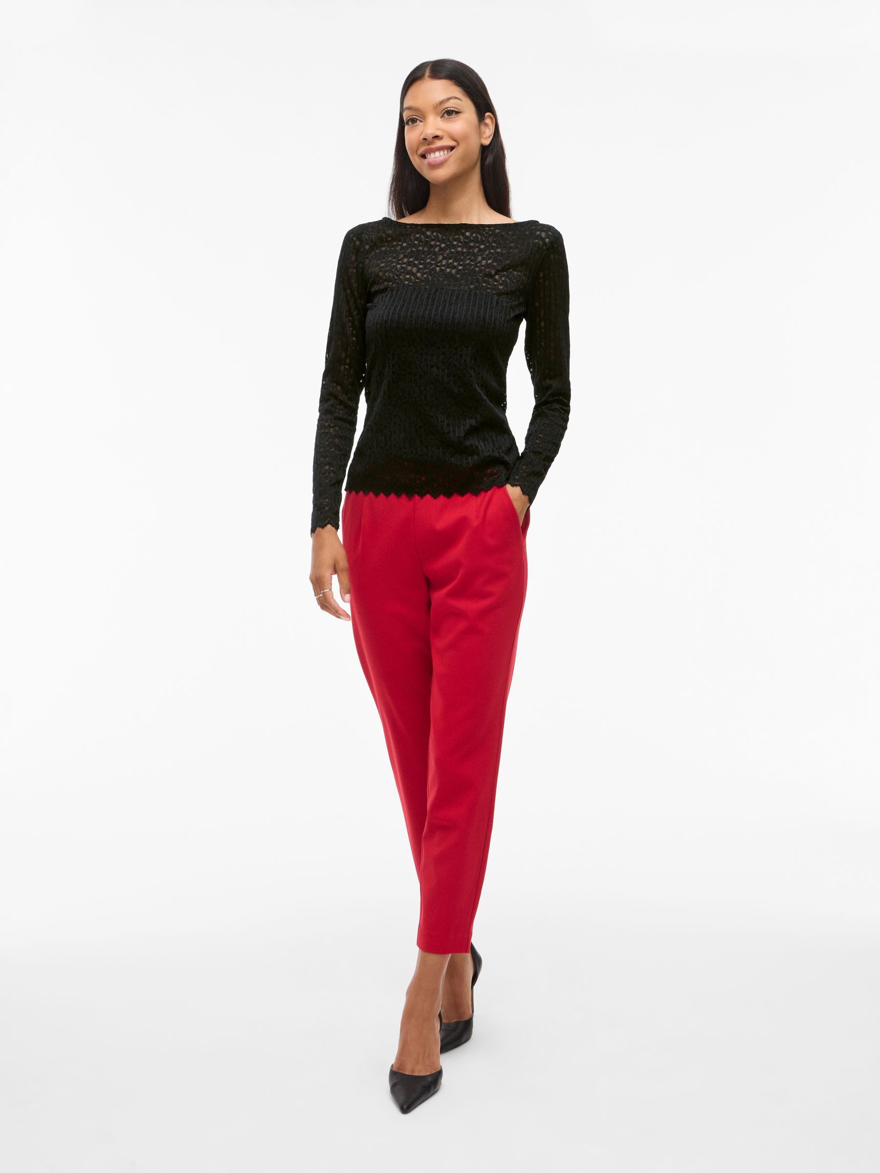 Vila Blusenshirt Spitzenmuster, Lange Ärmel, Elegante Optik (1-tlg) VIROMIN günstig online kaufen