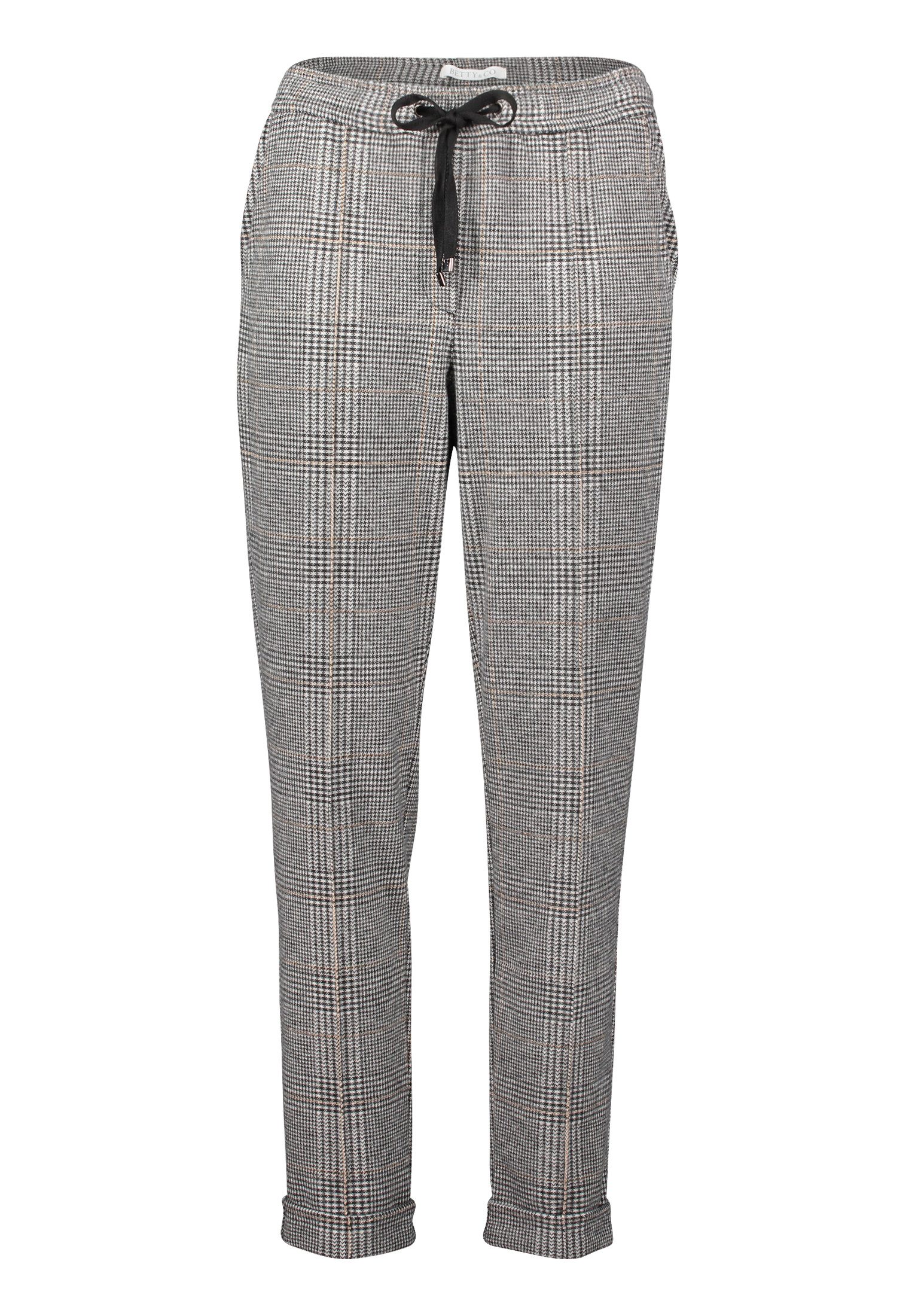 Betty&Co Bundfaltenhose Damen Karo-Hose mit Bindegürtel günstig online kaufen